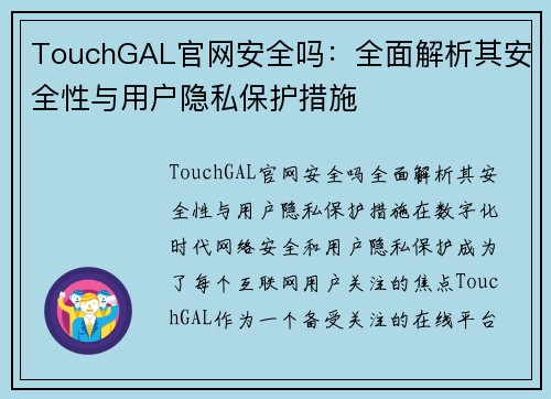 TouchGAL官网安全吗：全面解析其安全性与用户隐私保护措施